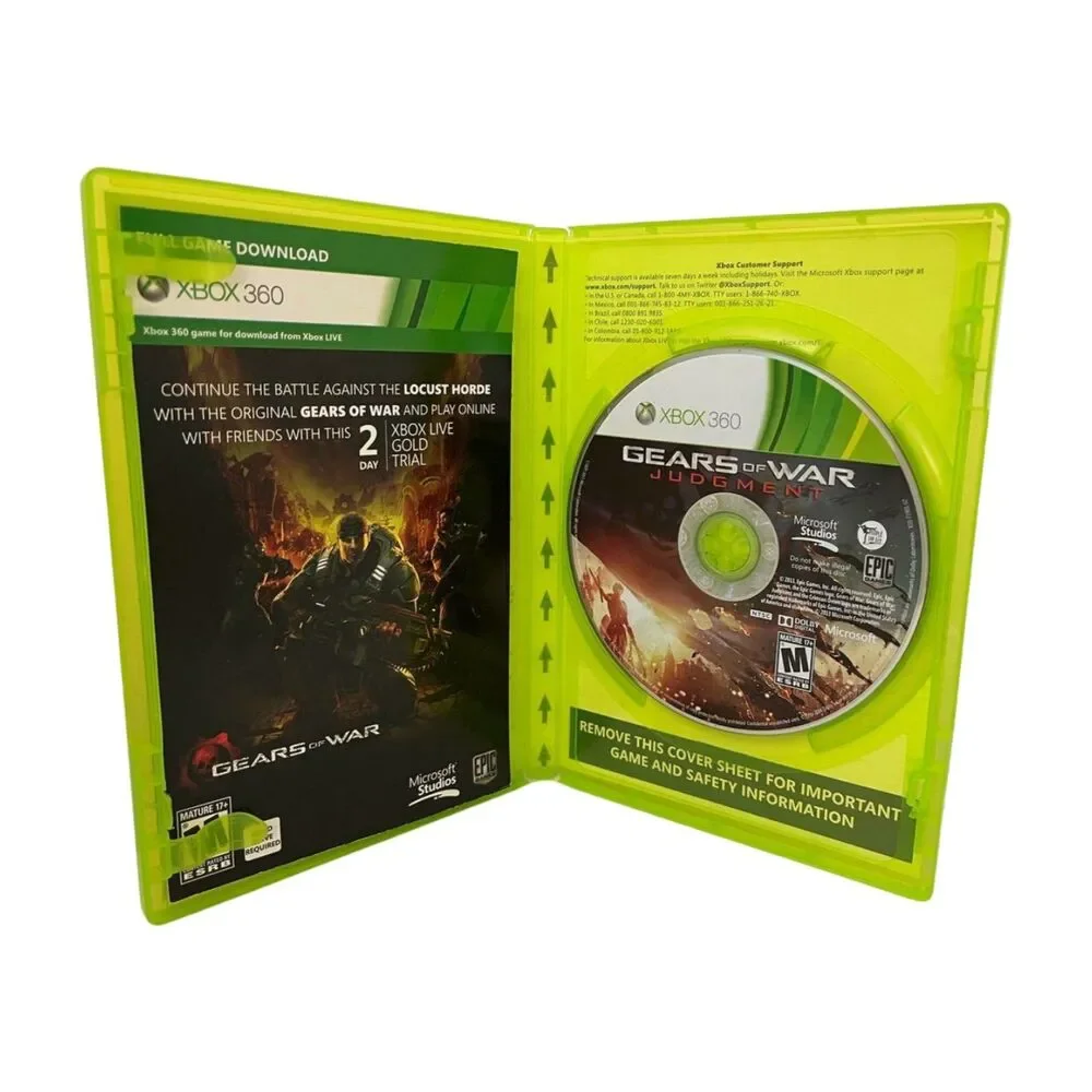 Gears Of War Judgment Video Game Xbox 360 2013 Epic Games Microsoft No Manual